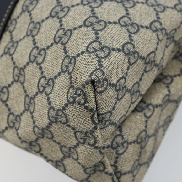 GUCCI GG Supreme Tote Bag PVC Navy Silver 223668 Auth 173902