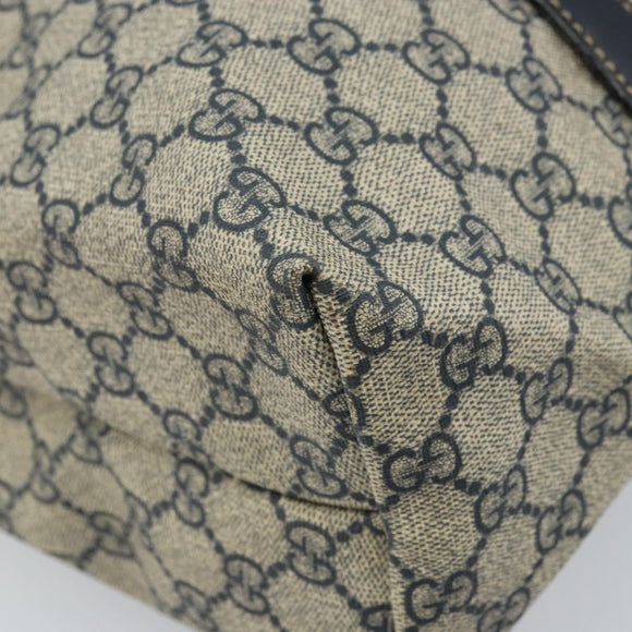 GUCCI GG Supreme Tote Bag PVC Navy Silver 223668 Auth 173902