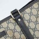 GUCCI GG Supreme Tote Bag PVC Navy Silver 223668 Auth 173902-20