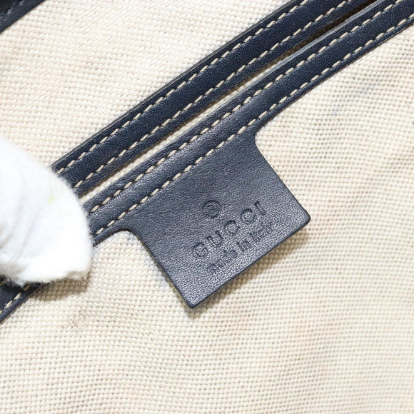 GUCCI GG Supreme Tote Bag PVC Navy Silver 223668 Auth 173902