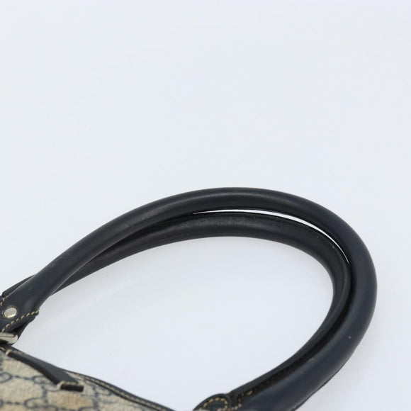 GUCCI GG Supreme Tote Bag PVC Navy Silver 223668 Auth 173902