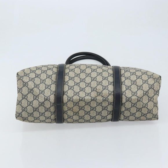 GUCCI GG Supreme Tote Bag PVC Navy Silver 223668 Auth 173902