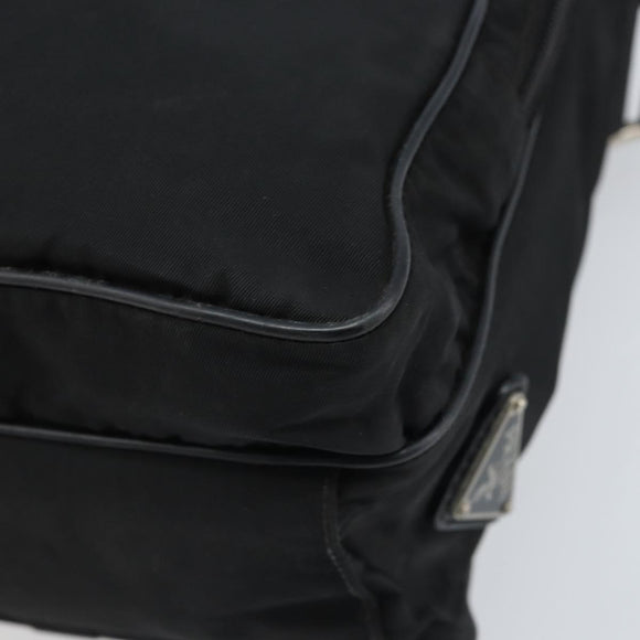 PRADA Shoulder Bag Nylon Black Silver Auth 173903