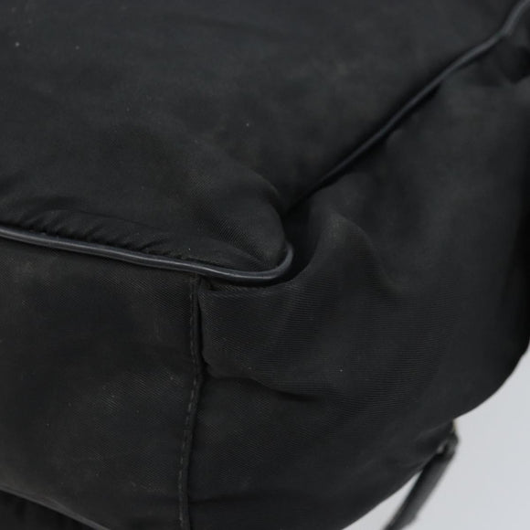 PRADA Shoulder Bag Nylon Black Silver Auth 173903