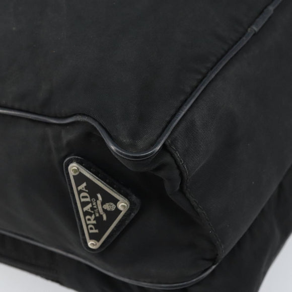 PRADA Shoulder Bag Nylon Black Silver Auth 173903