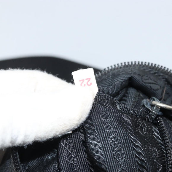 PRADA Shoulder Bag Nylon Black Silver Auth 173903