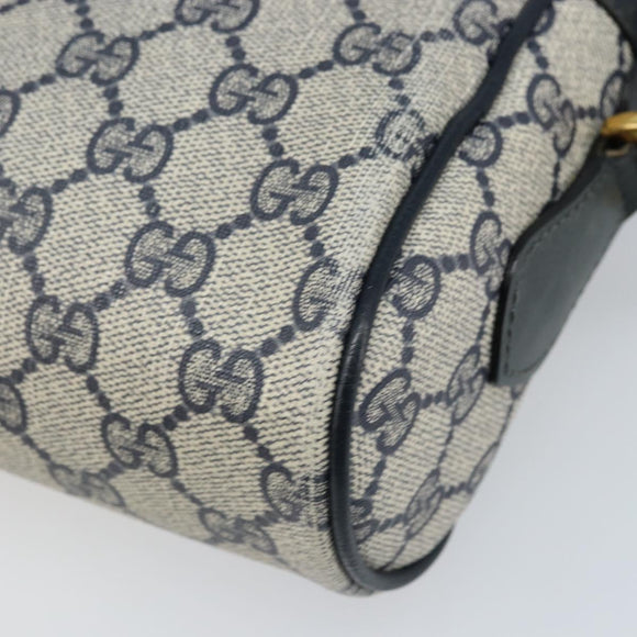 GUCCI GG Supreme Sherry Line Shoulder Bag PVC Navy Gold 56 02 004 Auth 173906
