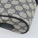 GUCCI GG Supreme Sherry Line Shoulder Bag PVC Navy Gold 56 02 004 Auth 173906-13
