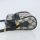 GUCCI GG Supreme Sherry Line Shoulder Bag PVC Navy Gold 56 02 004 Auth 173906-4