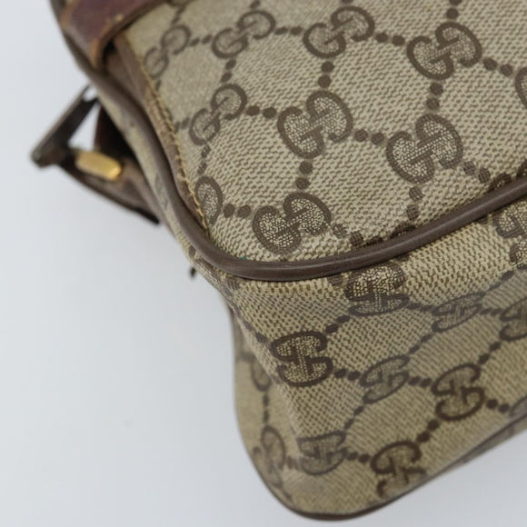 GUCCI GG Supreme Web Sherry Line Bag PVC Beige Gold 93 02 049 Auth 173907