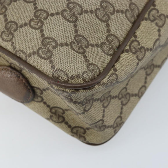GUCCI GG Supreme Web Sherry Line Bag PVC Beige Gold 93 02 049 Auth 173907