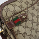 GUCCI GG Supreme Web Sherry Line Bag PVC Beige Gold 93 02 049 Auth 173907-14