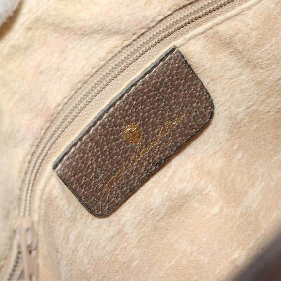 GUCCI GG Supreme Web Sherry Line Bag PVC Beige Gold 93 02 049 Auth 173907