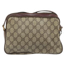 GUCCI GG Supreme Web Sherry Line Bag PVC Beige Gold 93 02 049 Auth 173907-3