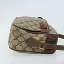 GUCCI GG Supreme Web Sherry Line Bag PVC Beige Gold 93 02 049 Auth 173907-4