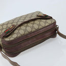 GUCCI GG Supreme Web Sherry Line Bag PVC Beige Gold 93 02 049 Auth 173907-6
