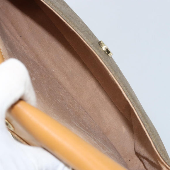 GUCCI Shoulder Bag Canvas Beige Gold Auth 173908