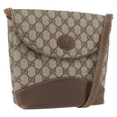 GUCCI GG Supreme Shoulder Bag PVC Beige Gold Auth 173909-1