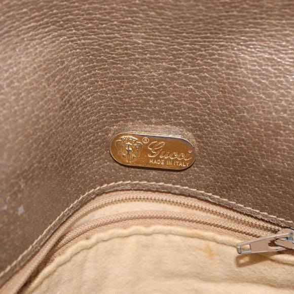 GUCCI GG Supreme Shoulder Bag PVC Beige Gold Auth 173909
