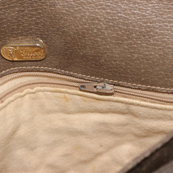 GUCCI GG Supreme Shoulder Bag PVC Beige Gold Auth 173909