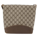 GUCCI GG Supreme Shoulder Bag PVC Beige Gold Auth 173909-2