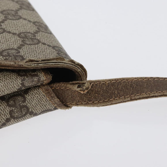GUCCI GG Supreme Shoulder Bag PVC Beige Gold Auth 173909