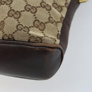 GUCCI GG Canvas Shoulder Bag Beige Gold 109106 Auth 173911-15