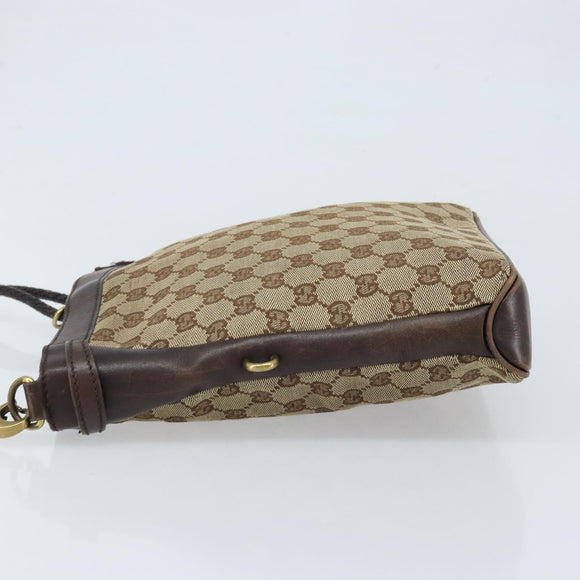 GUCCI GG Canvas Shoulder Bag Beige Gold 109106 Auth 173911