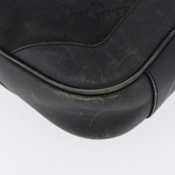 GUCCI Bamboo GG Canvas Hand Bag Black Silver 001 4095 Auth 173913