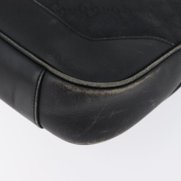 GUCCI Bamboo GG Canvas Hand Bag Black Silver 001 4095 Auth 173913
