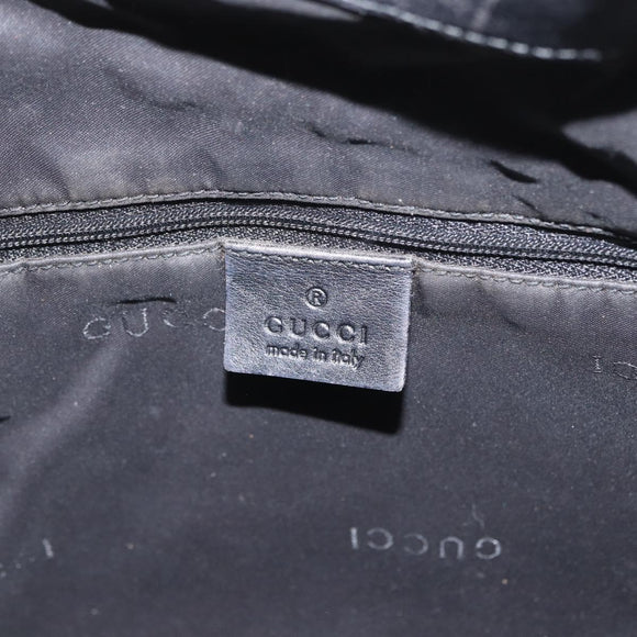 GUCCI Bamboo GG Canvas Hand Bag Black Silver 001 4095 Auth 173913