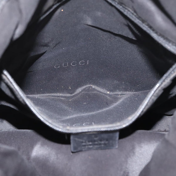 GUCCI Bamboo GG Canvas Hand Bag Black Silver 001 4095 Auth 173913