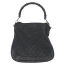 GUCCI Bamboo GG Canvas Hand Bag Black Silver 001 4095 Auth 173913-13