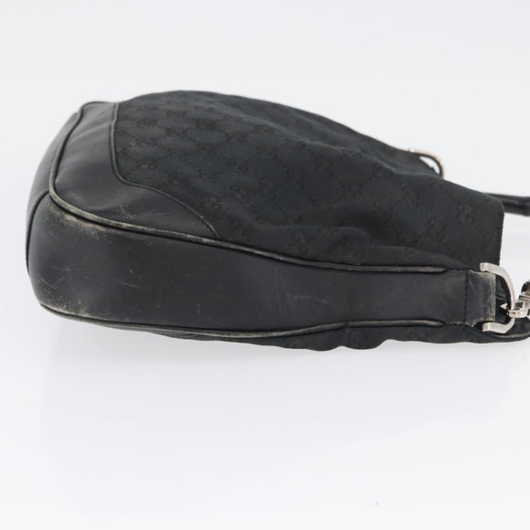 GUCCI Bamboo GG Canvas Hand Bag Black Silver 001 4095 Auth 173913