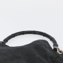 GUCCI Bamboo GG Canvas Hand Bag Black Silver 001 4095 Auth 173913-8