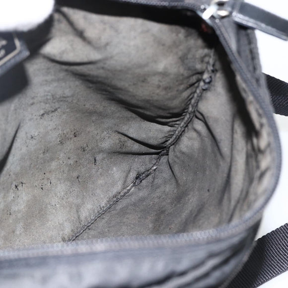 PRADA Schultertasche Nylon Schwarz Silber Original 173914