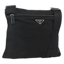 PRADA Shoulder Bag Nylon Black Silver Auth 173914-1