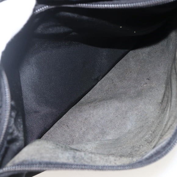 PRADA Schultertasche Nylon Schwarz Silber Original 173914