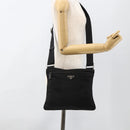 PRADA Shoulder Bag Nylon Black Silver Auth 173914-23