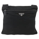 PRADA Shoulder Bag Nylon Black Silver Auth 173914-13