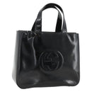 GUCCI Hand Bag Patent leather Black Silver 000 1013 0504 Auth 173915-1