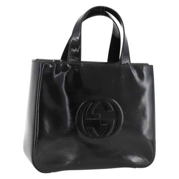 GUCCI Hand Bag Patent leather Black Silver 000 1013 0504 Auth 173915