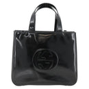 GUCCI Hand Bag Patent leather Black Silver 000 1013 0504 Auth 173915-2