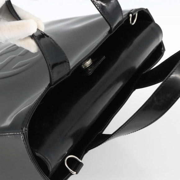 GUCCI Hand Bag Patent leather Black Silver 000 1013 0504 Auth 173915