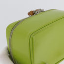 GUCCI Bamboo Vanity Pouch Patent leather Green Silver 032 1956 0151 Auth 173916-10