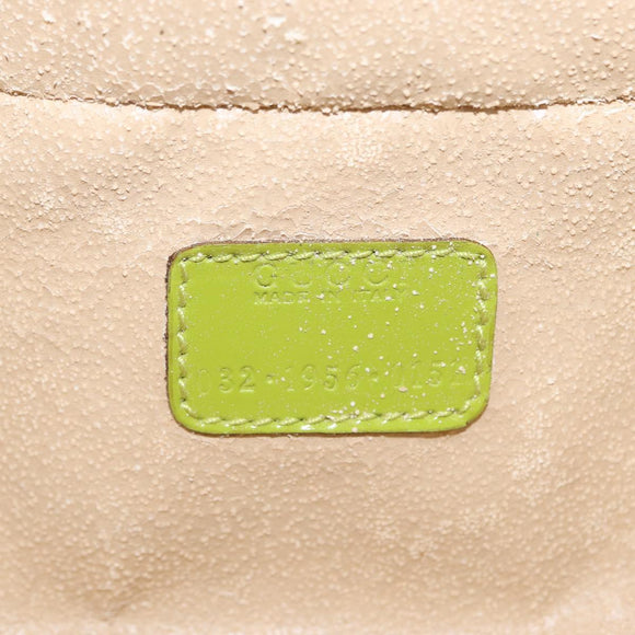 GUCCI Bamboo Vanity Pouch Patent leather Green Silver 032 1956 0151 Auth 173916
