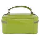 GUCCI Bamboo Vanity Pouch Patent leather Green Silver 032 1956 0151 Auth 173916-3