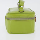 GUCCI Bamboo Vanity Pouch Patent leather Green Silver 032 1956 0151 Auth 173916-5