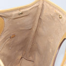 GUCCI Micro GG Supreme Hand Bag PVC Leather Beige Gold Auth 173918-19