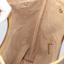 GUCCI Micro GG Supreme Hand Bag PVC Leather Beige Gold Auth 173918-20